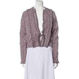 Alaia 'Printed' Purple Plunge Neckline Crop Top Size 38